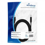 USB kabelis MediaRange USB-A - 5 m Juodas (# RCS102)
