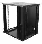 DELTACO 19" spintelė, 12U, 540x450mm, stovima arba montuojama ant sienos, stiklinės durys, juodas / 19-5412B