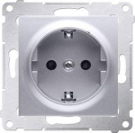 Kontakt-Simon Plug lizdas vieno žemės Schuko 16A IP20 sidabro kilimėlis (DGSZ1CZ.01 / 43)