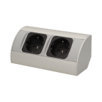 Orno Baldinis lizdas be jungiklio, 2x2P + Z, sidabrinis, schuko versija