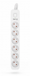 Kerg KERG plėtinys su perjungimu -6 socket-baltas-10m-16A-H05VV-F-3x1.5mm2