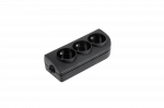 Elgotech Oem Prailginimo lizdas x 3 su įžeminimu juodas GN-30-2