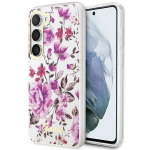 Samsung Galaxy S23 Guess Flower Collection dėklas (GUHCS23SHCFWST) baltos spalvos