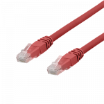 DELTACO U / UTP Cat6a patch kabelis, 0.3m, 500MHz, Delta-certified, LSZH, raudonas TP-603RAU