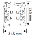 Solar Plus 2m ilgio 3-fazių pavir&scaron;inio montavimo bėgelis XTS, juodas