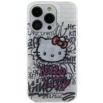 Apple iPhone 13 / 14 / 15 Hello Kitty dėklas IML Kitty On Bricks Graffiti (HKHCP15SHDGPHT) baltos spalvos