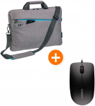 PEDEA Notepad Tasche "Fashion" 15,6" + CHERRY MC 1000 Maus, grau