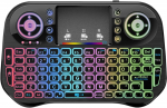 Fusion Accessories "Fusion Rainbow" kompakti&scaron;ka belaidė klaviatūra su jutikliniu kilimėliu ir spalvotu ap&scaron;vietimu, skirta "Android" | "iOS" | TV | PC
