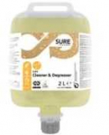 Multi Pagrindinis valymas. &bdquo;Sure&ldquo; valiklis / riebalų &scaron;alinimo priemonė DVM, 2 l, be kvapiklių / dažiklių, augalinės kilmės, 3 vnt. x 2 l / dėžutė.