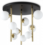 Lubinis &scaron;viestuvas Pavir&scaron;inis &scaron;viestuvas PERLAGE, G9, juodos/žalvario/baltos sp.