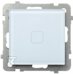 Ospel Ospel Sonata Touch vieno palietimo mygtukas ŁPD-21RS/M/31 su ap&scaron;vietimu 10AX 230V baltas stiklas