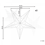 Beliani Rinkinys 2 LED pakabinamos dekoracijos MOTTI Star 45 cm Juodas