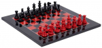 Italfama Medinis &scaron;achmatų rinkinys su vertingos medienos raudona/ juoda žaidimo lenta