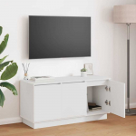 TV staliukas Televizoriaus spintelė Balta 100 x 38 x 49 cm Apdirbta mediena