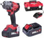 Akumuliatorinis smūginis veržliasukis Worcraft 1/2'' 850Nm (XCUBE dėžė) su 2 akumuliatoriais ir įkrovikliu