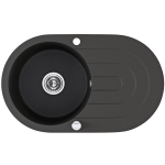 Granitinė virtuvinė plautuvė Laveo Dafne SBD_781T, Juodas