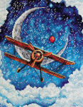 Abris Art Siuvinėjimo kryželiu rinkinys &bdquo;Vir&scaron; debesų&ldquo;, 20&times;25 cm, 14 ct, 30 spalvų