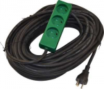 dva Mėlynas ELECTRIC kabelių rinkinys - 25M - su 3 lizdais - lieto ki&scaron;tuko - kabelis: 3x1.5 mm2 guma-neoprenas