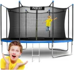 Sodo trampolinas 404 cm su vidiniu tinklu ir kopėčiomis, lauko trampolinas, didelis trampolinas, &scaron;okinėjimo trampolinas