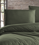 Riposo Premium satino pagalvės užvalkalas Stripe Dark Žalias 50x70 cm