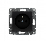 Kos Elektro System 510934 VENA Vienvietis lizdas su įžeminimu su srovės kelio sklende be rėmo 2P+Z 16A 250V matinė juoda 510934