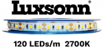 14,4W/m LED juosta LUXSONN, SAMSUNG diodai 2835, DC24, 120 LED/m, 2700K, 5m ritė