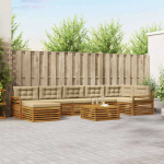 Sofa Lauko sofos komplektas su pagalve 8 pcs Natūralus ir bežinis