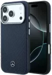 &bdquo;Mercedes&ldquo; odinis pusiau apvyniojamas medžio imitacijos &bdquo;MagSafe&ldquo; dėklas, skirtas &bdquo;iPhone 17 Pro Max&ldquo; &ndash; tamsiai mėlynas Mėlyna