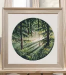 Oven Kryželių siuvinėjimo rinkinys &bdquo;&Scaron;viesos žaismas&ldquo; 25&times;25 cm, gamta 16 ct