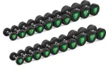 Fiksuoto svorio poliuretaninių hantelių rinkinys 2,5&ndash;25 kg (žingsnis 2,5kg) 275 kg &ndash; UpForm