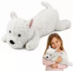 Lean Toys Pliu&scaron;inis žaislas Vesthailendo baltasis terjeras, baltas, 40 &times; 14 &times; 14 cm