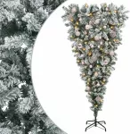 Apverstas dirbtinis Kalėdų eglutė su &scaron;akomis 150 cm 150 LED