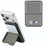 Dėklas Portfel BMW M Carbon Metal Logos MagSafe antracito