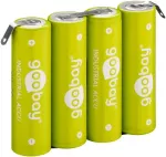 Goobay 4x AA (Mignon) - 2100 mAh, litavimo kontaktai (Z), (NiMH), 4.8 V