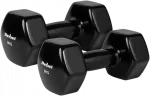 Hantelki żeliwne winylowe HEX 2x9kg, REBEL ACTIVE