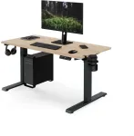 Stalinis Jan Nowak Elektrinis reguliuojamo auk&scaron;čio ergonominis antracito/sonomos ąžuolo, 1200x600 mm: ARIA (5907367517507)