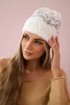Moteri&scaron;ka žieminė kepurė Kira, balta ir pilka