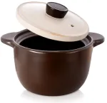 Keraminis puodas su dangčiu, 6,9 l, rudas, &Oslash; 24 cm