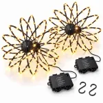 Relaxdays LED &scaron;viečiantys rutuliai su 120 LED, 2 vnt. komplekte, IP44, su baterijomis