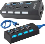 Parence Usb 4 prievadų centras - Superspeed Usb 3.0, Led indikatorius