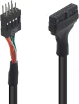 Duttek usb 3.0 jungtis į usb 2.0, usb 3.0 į usb 2.0 pagrindinės plok&scaron;tės adapterio kabelis, 19 kontaktų usb 3.0 moteri&scaron;ka į 9 kontaktų usb 2.0 vyri&scaron;ka pagrindinės plok&scaron;tės kabelio adapterio keitiklis 15 cm (2 vnt.)
