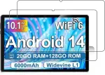 Grūdinto stiklo ekrano apsauga, skirta Fezawio F11 10 colių Android plan&scaron;etiniam kompiuteriui &ndash; didelis skaidrumas, atsparumas įbrėžimams, apsauga nuo pir&scaron;tų atspaudų (2 vnt.)