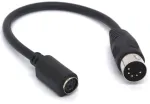 5 kontaktų din į ps/2 kabelio adapteris, 5 kontaktų midi male į 6 kontaktų mini din female adapteris, skirtas mouser at klaviatūrai (5 male į 6 female)
