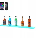 Nessor Vevor vyno lentyna 40x4,5x1,3" 1 pakopos sieninė/stalinė su led ap&scaron;vietimu