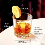 Glaskey viskio stiklų rinkinys, 4 vnt., 300 ml kri&scaron;tolinės kokteilinės taurės be &scaron;vino, viskio taurė kokteiliams, romui, degtinei, &scaron;koti&scaron;kam viskiui, džinui, konjakui, vandeniui, galima plauti indaplovėje, viskio taurė dovana vyrams tėčiui