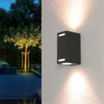 Licht-erlebnisse Aalborg modernus sieninis &scaron;viestuvas auk&scaron;tyn žemyn pilkas antracito aliuminis Ip44 Gu10 sieninis prožektorius lauko namų sodui