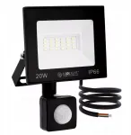 Led prožektorius su judesio davikliu, &scaron;altai baltas, ip66 20w