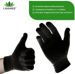 Dermatest Lavamed medvilninės juodos apsauginės pir&scaron;tinės 100% gryna medvilnė (6, S)