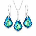 Diamond Sky Jewelry Sidabrinis papuo&scaron;alų rinkinys moterims DiamondSky &bdquo;Baroque IV (Bermuda Mėlyna)&ldquo; su Swarovski kristalais
