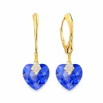 Diamond Sky Jewelry Sidabriniai auskarai moterims DiamondSky &bdquo;Cute Valentine (Majestic Mėlyna)&ldquo; su Swarovski kristalais